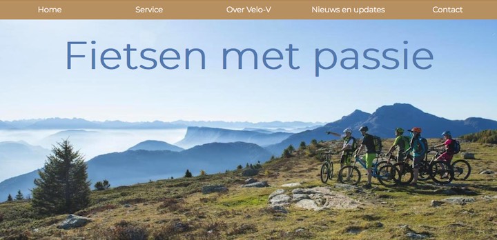 screenshot website velo-v.be